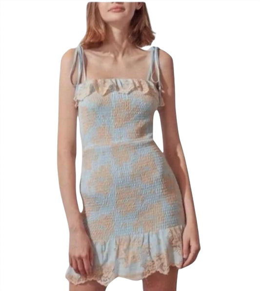 Storia - Tie Shoulder Lace Hem Dress