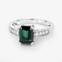 Diana M Jewels Women's Octagon Natural Tourmaline Fashion Ring (1.91 Ct) - Classic in 14k white gold - women's jewelry - detail view
