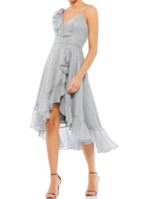 Mac Duggal - Ruffle Faux Wrap Midi Dress