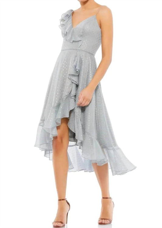 Mac Duggal - Ruffle Faux Wrap Midi Dress