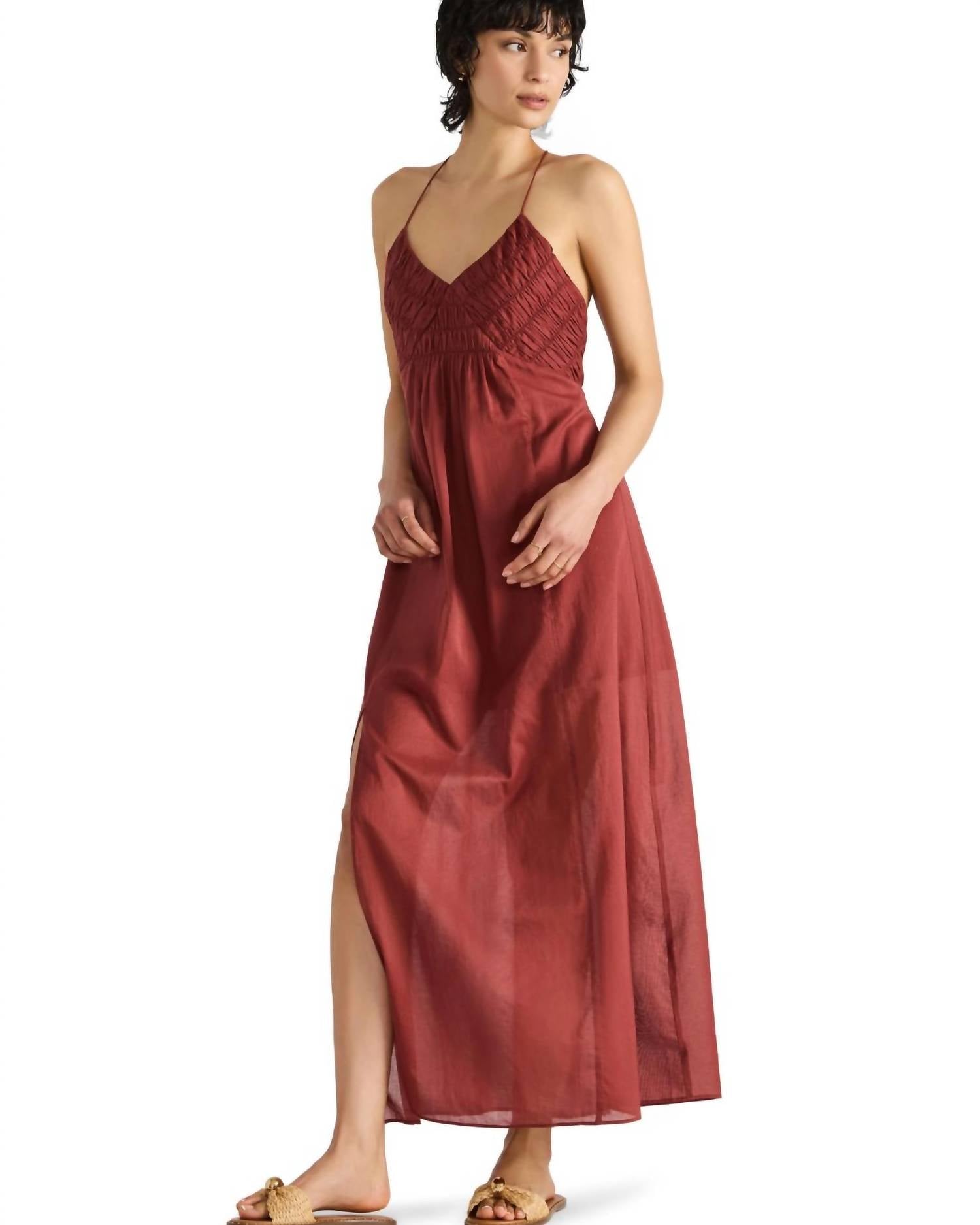 Steve Madden - Brianna Side Slit Sleeveless Cotton Maxi Dress