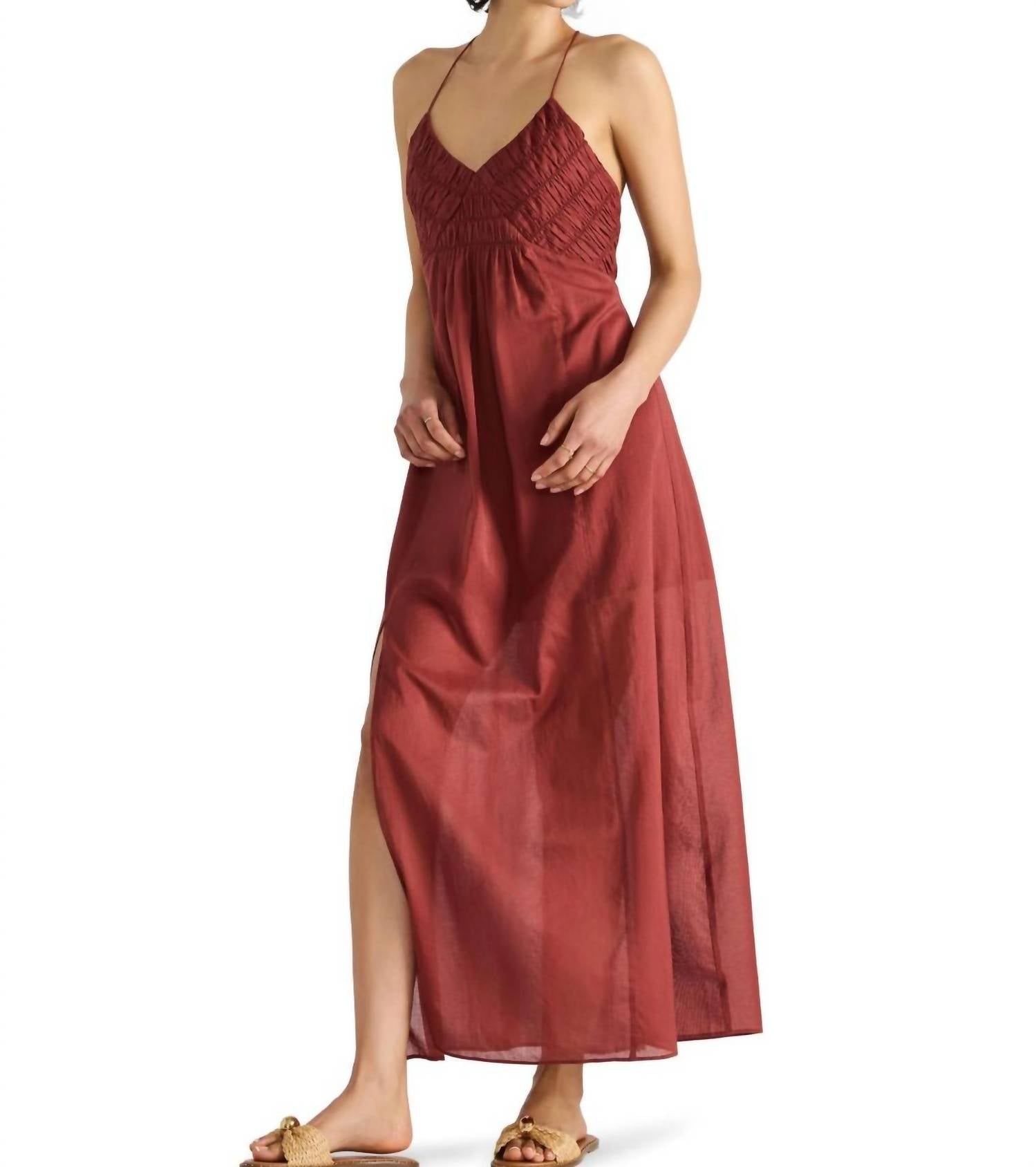 Steve Madden - Brianna Side Slit Sleeveless Cotton Maxi Dress