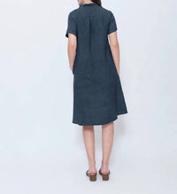Blueberry - Collared Swing Midi Dress