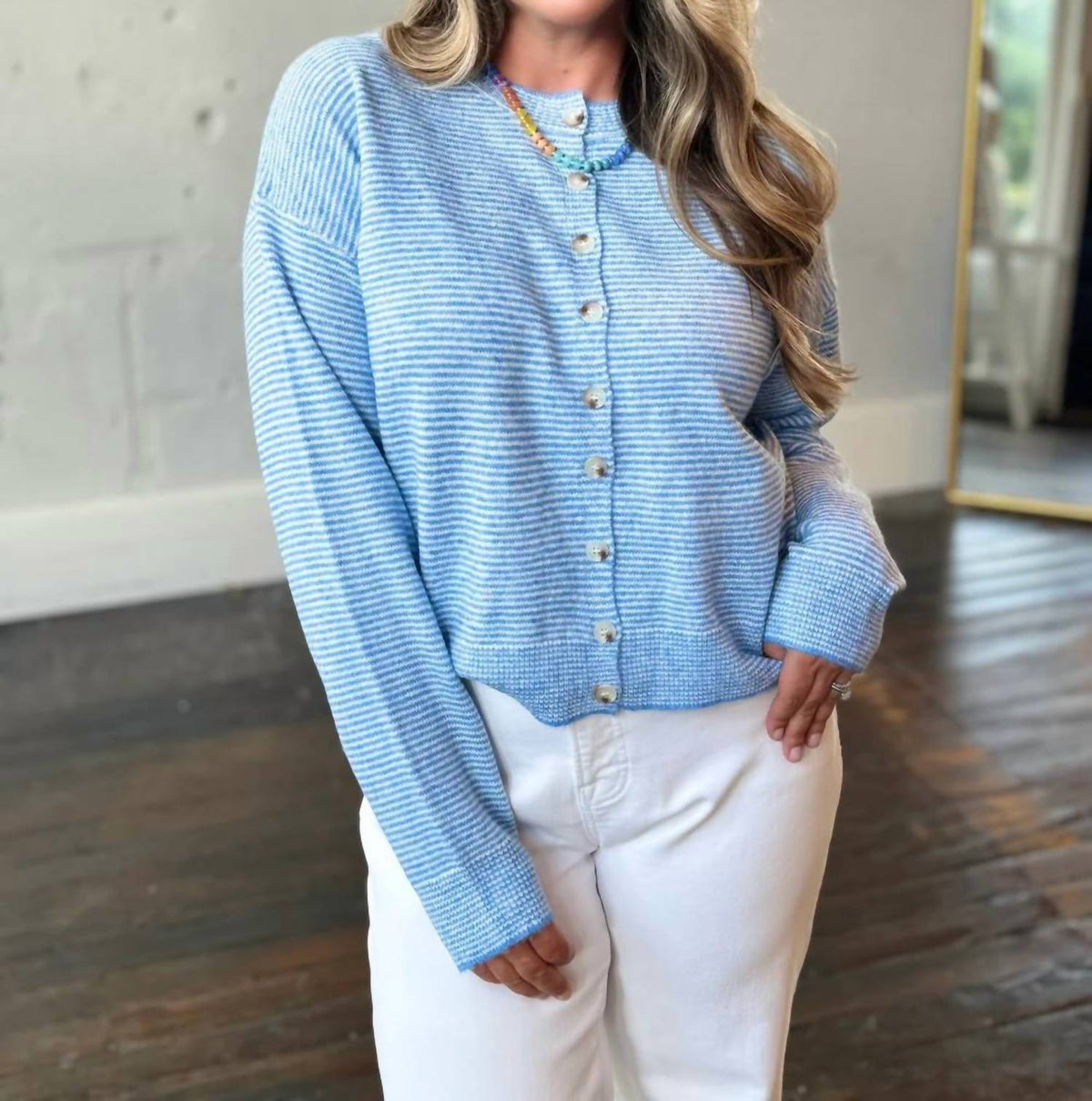 Wishlist - Striped Button Up Cardigan