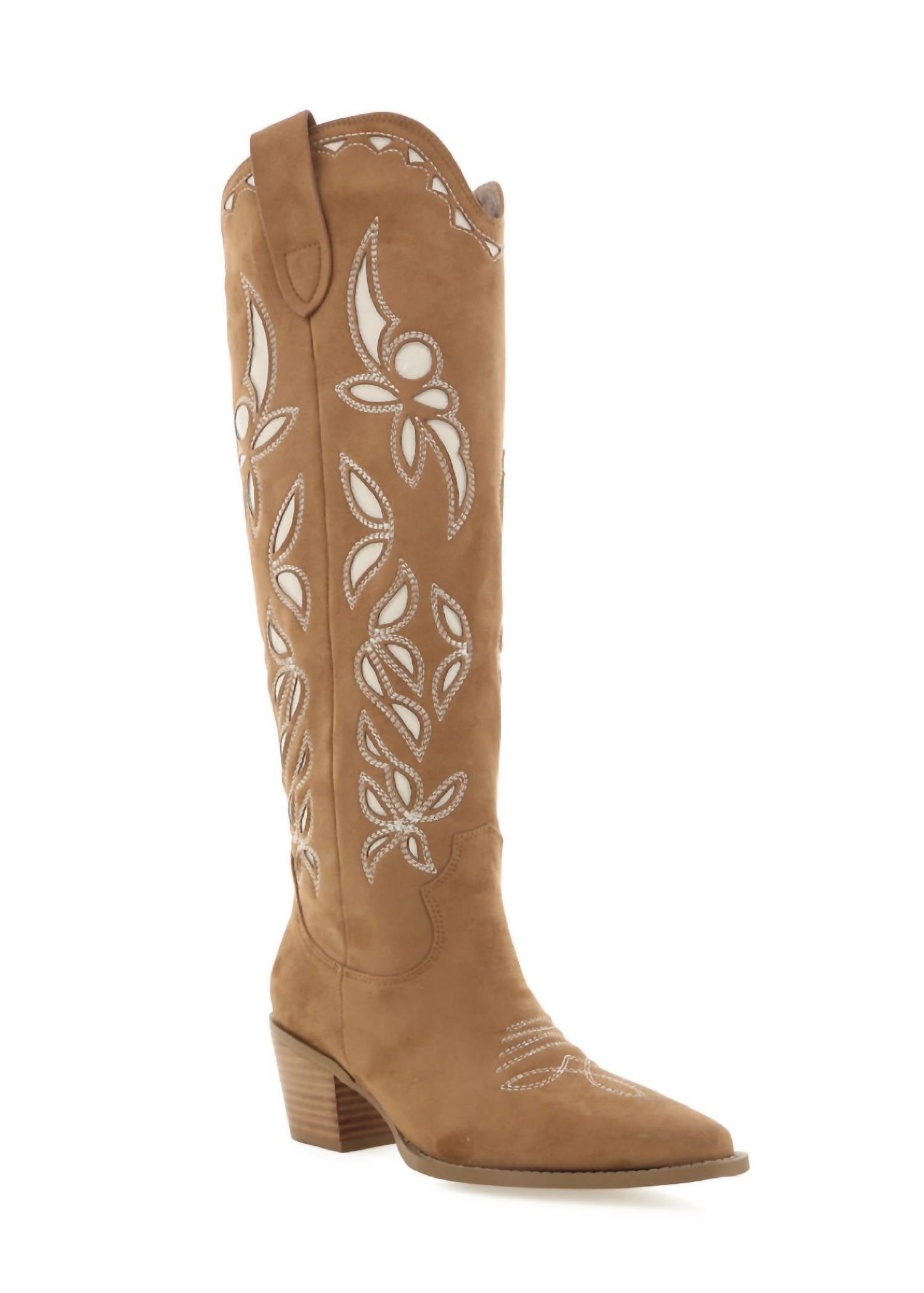 BiLLiNi Women's Della Suede Western Boot in tan - women's shoe