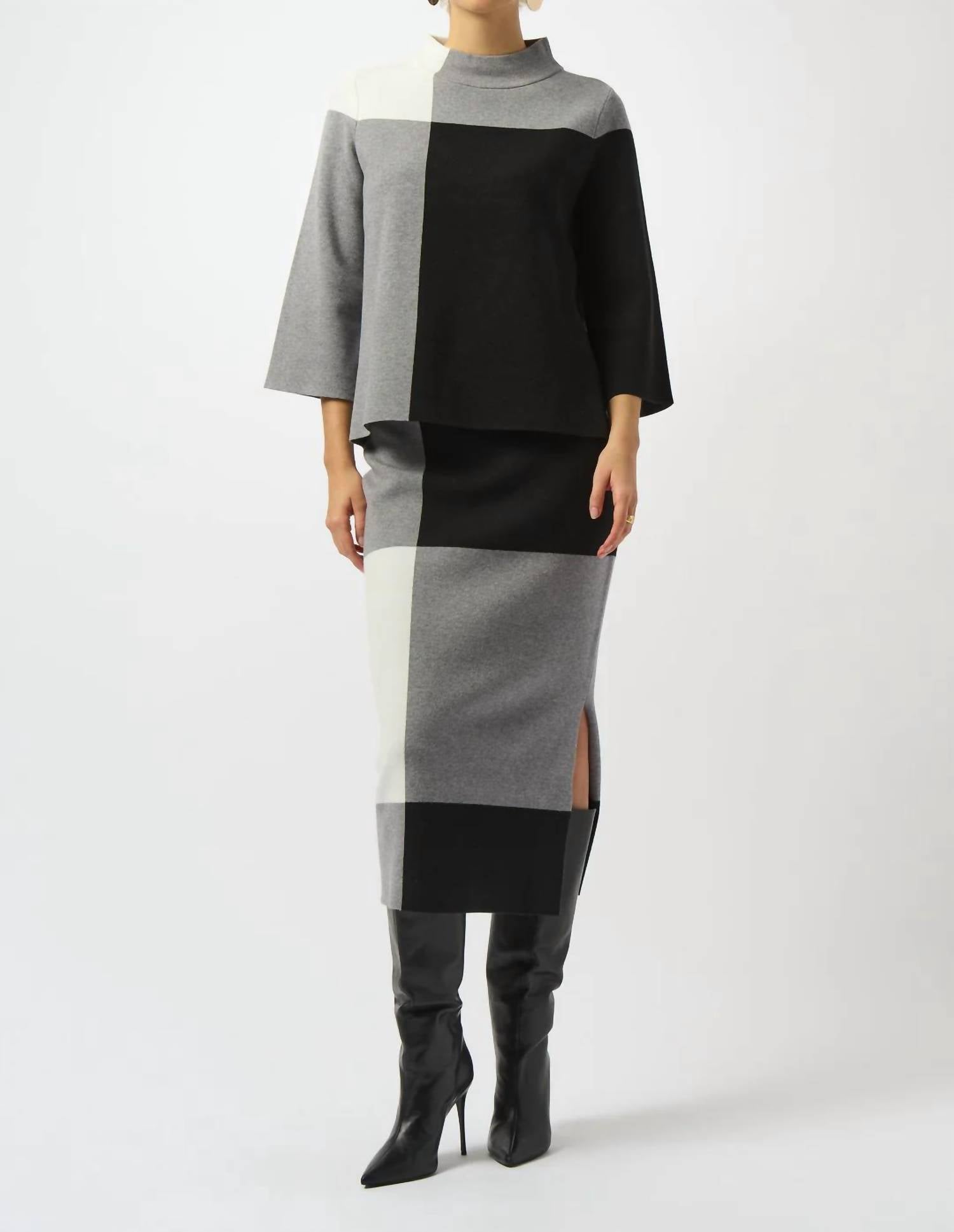 Joseph Ribkoff - Color Block 3/4 Sleeves Top