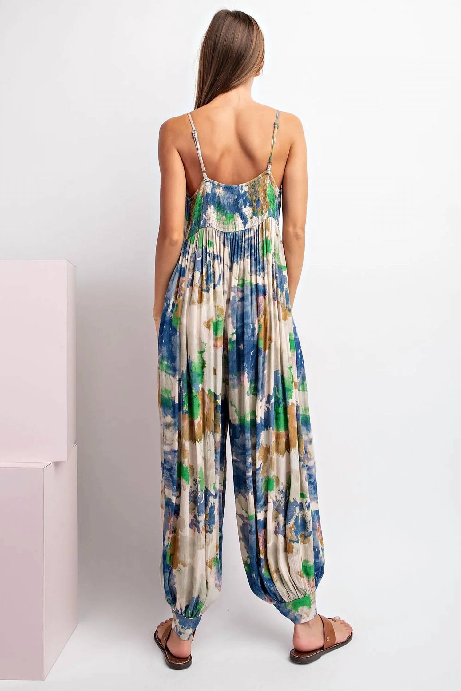 Ee:Some - Women's Tie Dye Sleeveless Jumpsuit