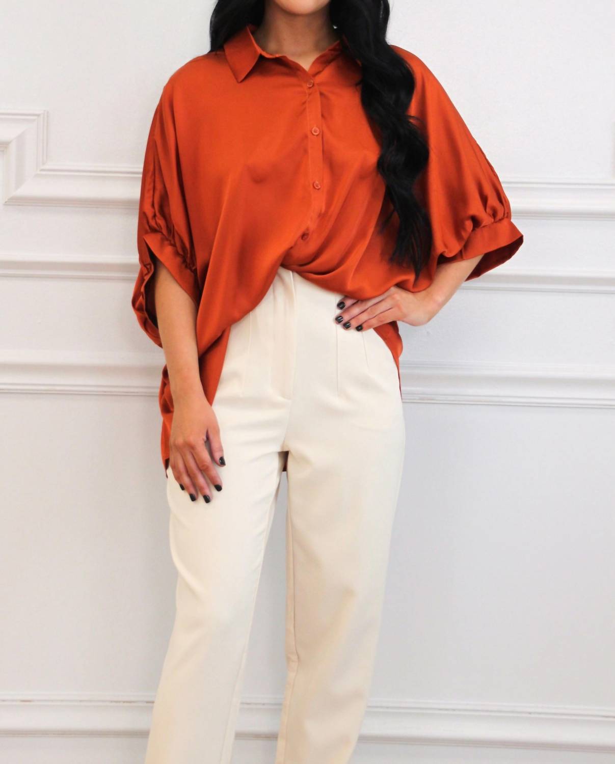 Day + Moon - Solara Satin Button Down Top