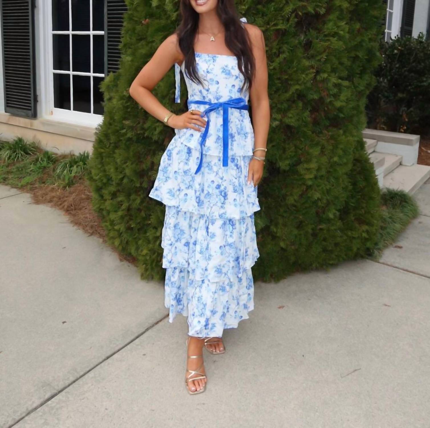 Tcec - Floral Print Tiered Midi Dress