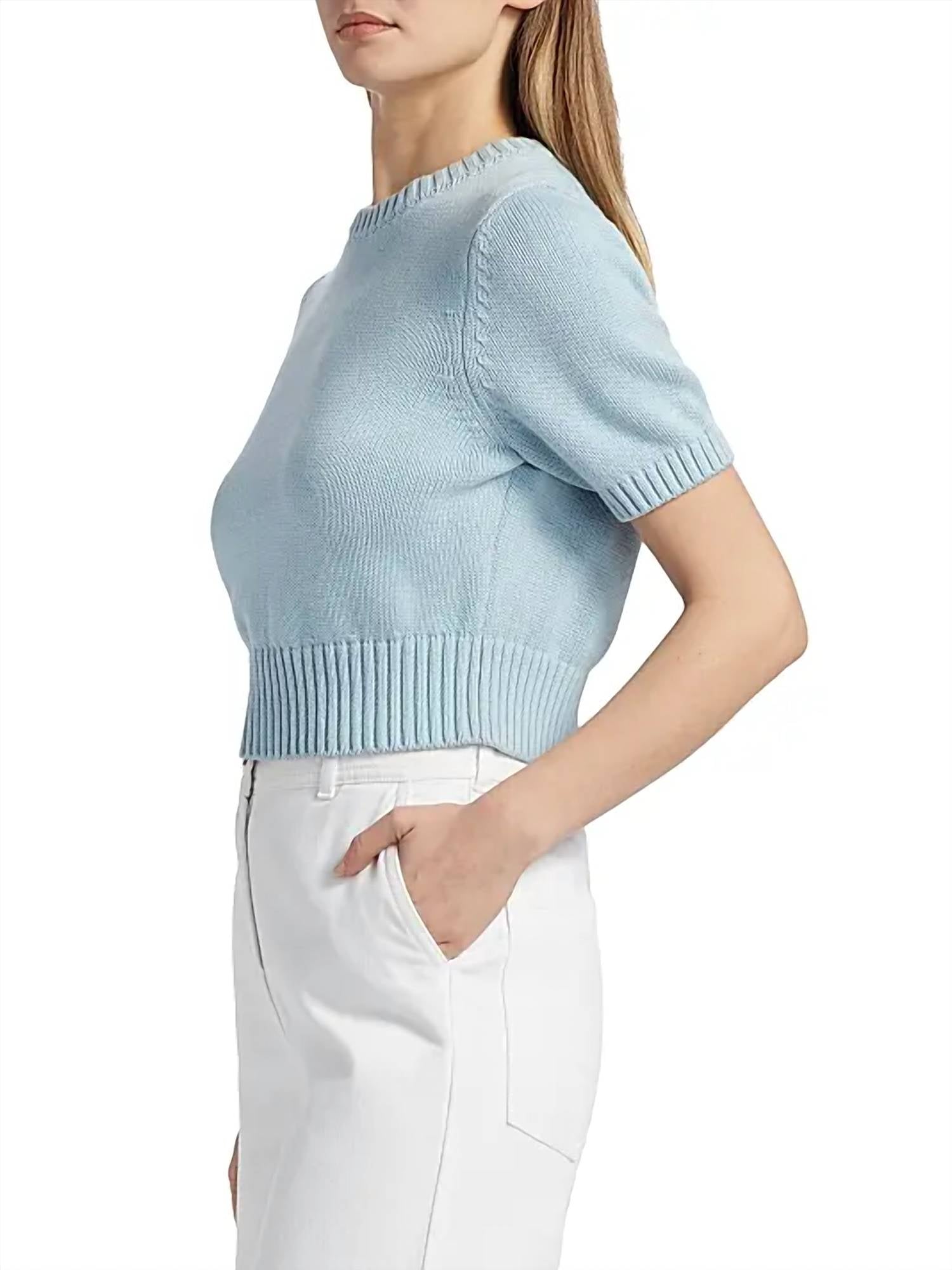 TOCCIN Elsie Sweater in light blue - women's sweater - detail view