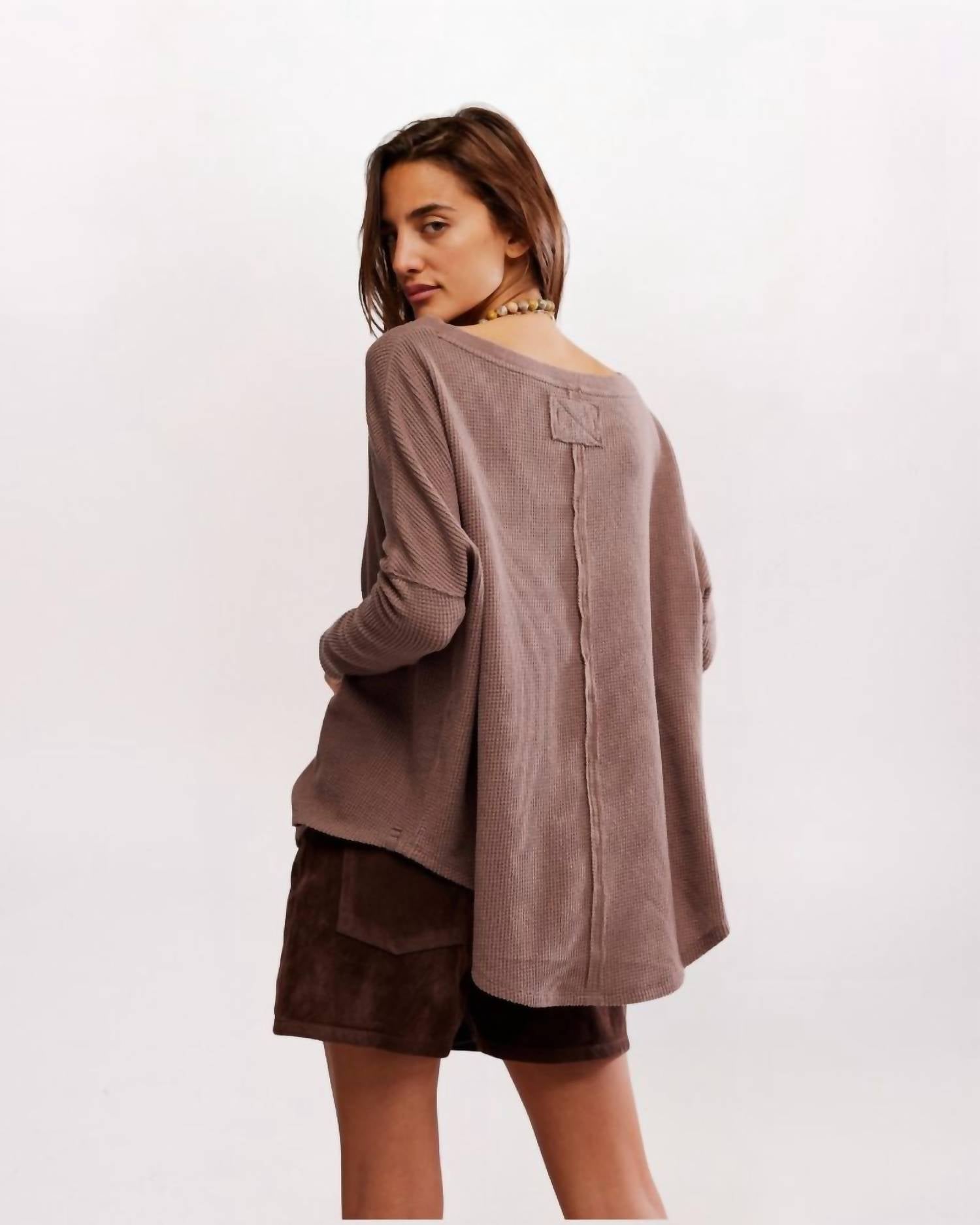 Free People - Women's Latte Blues Thermal Shirt