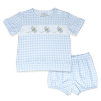 Lullaby Set Kids Bayou Bloomer Set in blue honeycomb - item