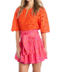 Allison New York - Red Freda Embroidered Top