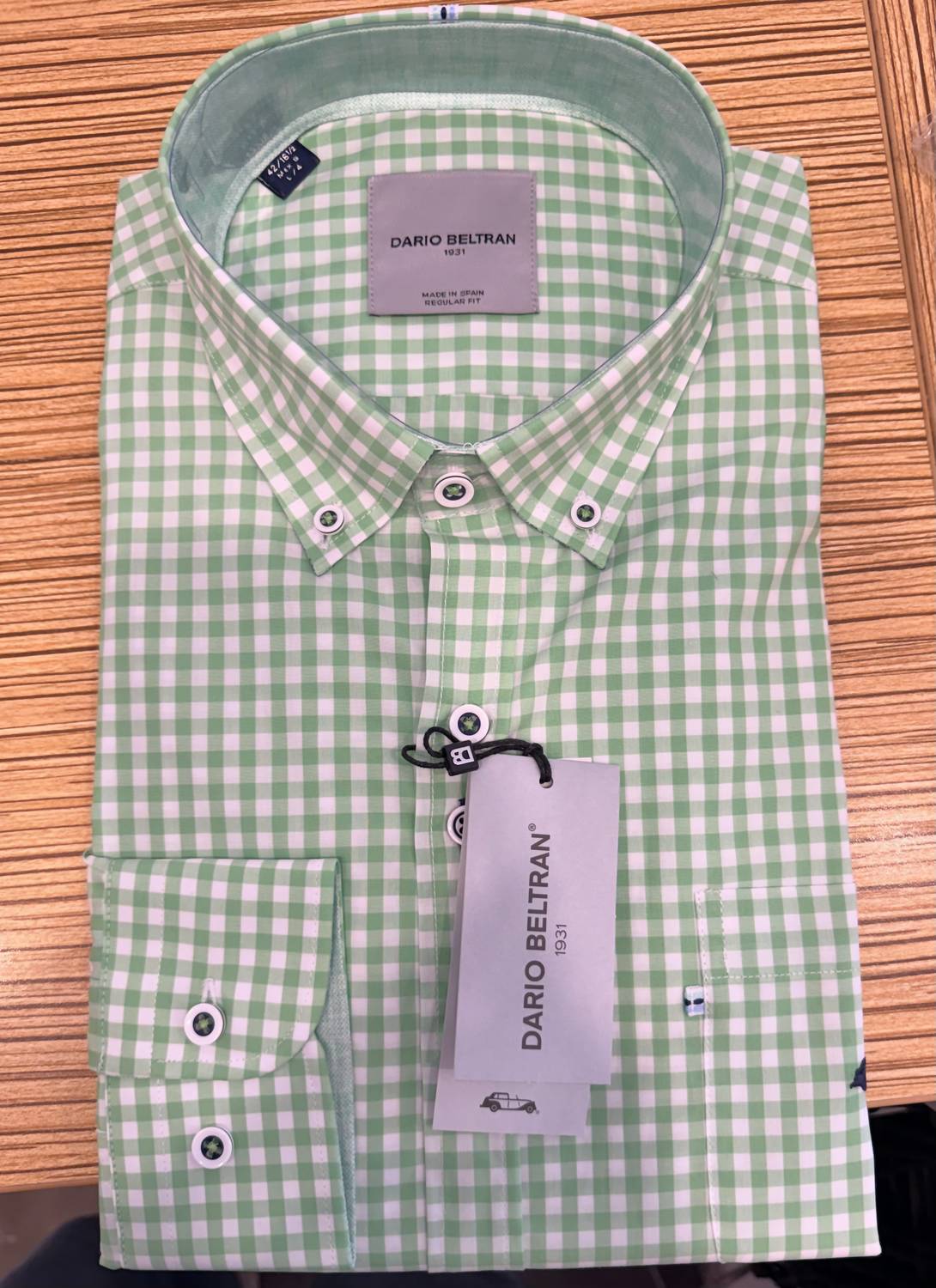 Dario Beltran Men's Arouna Long Sleeve Regular Fit Shirt in green - men's shirt
