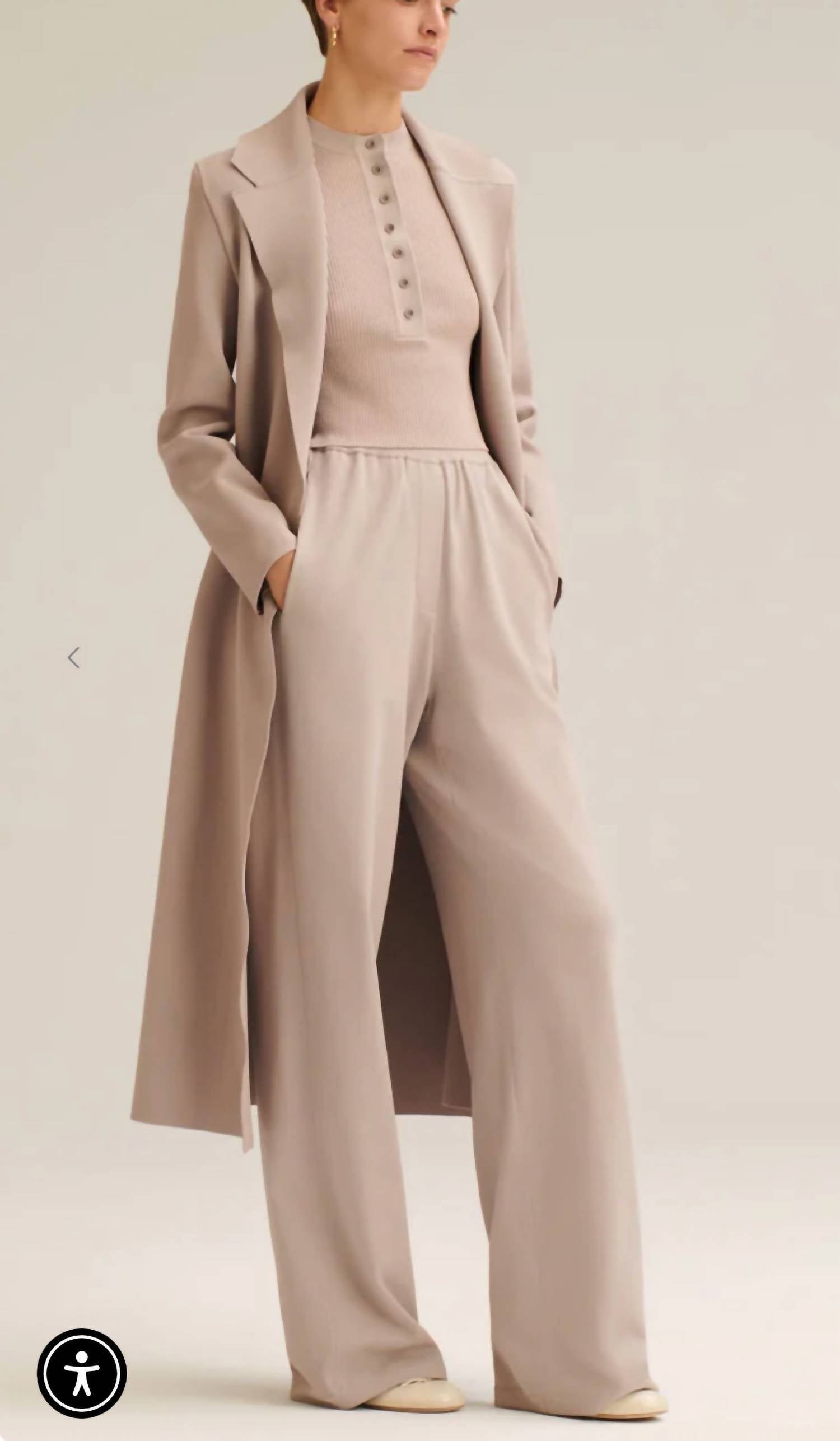 Scanlan Theodore Crepe Knit Soft Trouser in oyster - women's pants