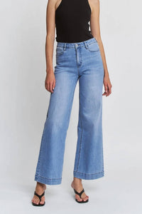 Mica Denim - High Rise Wide Leg Trouser Hem Jeans