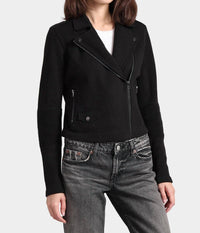 Minnie Rose - Cotton Blend Moto Jacket