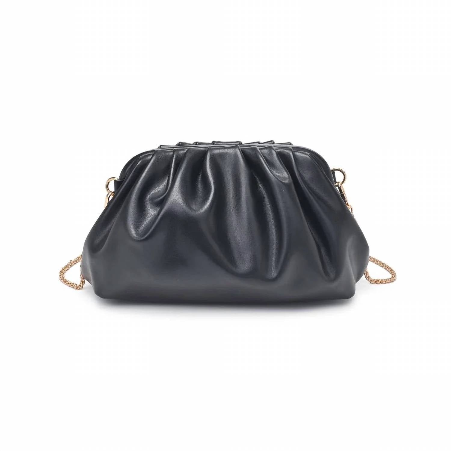 Urban Expressions - Women's Carey Studded Leather Clutch With Chain