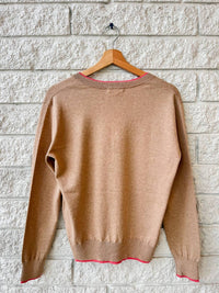 DEMYLEE New York Jenna Cotton Cashmere Sweater in hibiscus cashew - women's sweater - alternate view