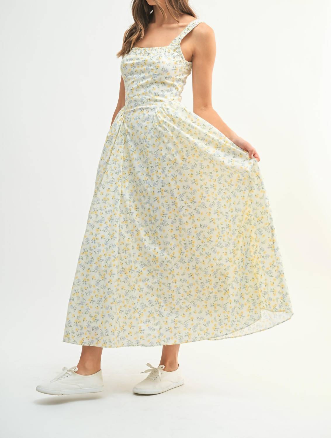 Mable - Floral Print Ruched Dress