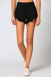 Hidden - Finn High Rise Distressed Jean Shorts