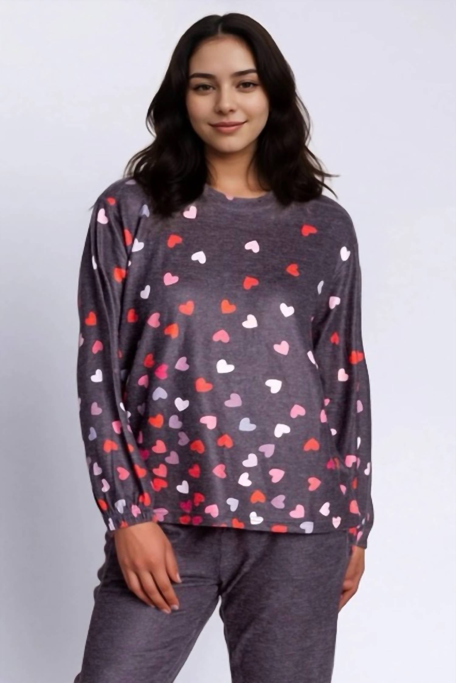 Pj Salvage - Kiss Me Goodnight Long Sleeve Lounge Top Plus
