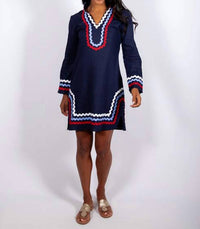 Sail To Sable - Long Sleeve Classic Tunic With Ric-rac