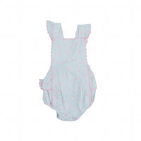 Angel Dear - Tiny Cherry Stripe Ric Rac Ruffle Sunsuit