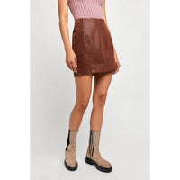 Free People Modern Femme Vegan Suede Skirt in gingerbread - women's skirt