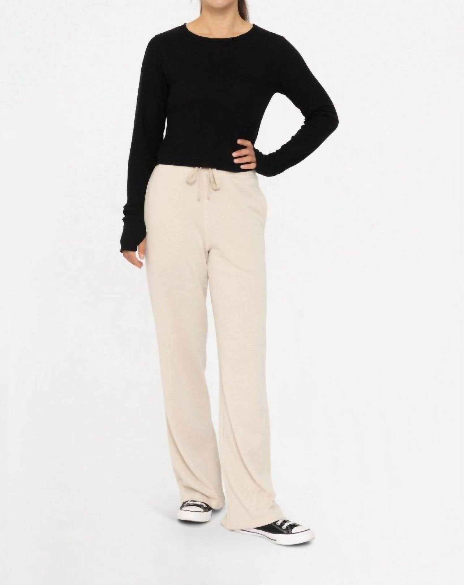 Mono B - Women's Ribbed Crew Neck Top