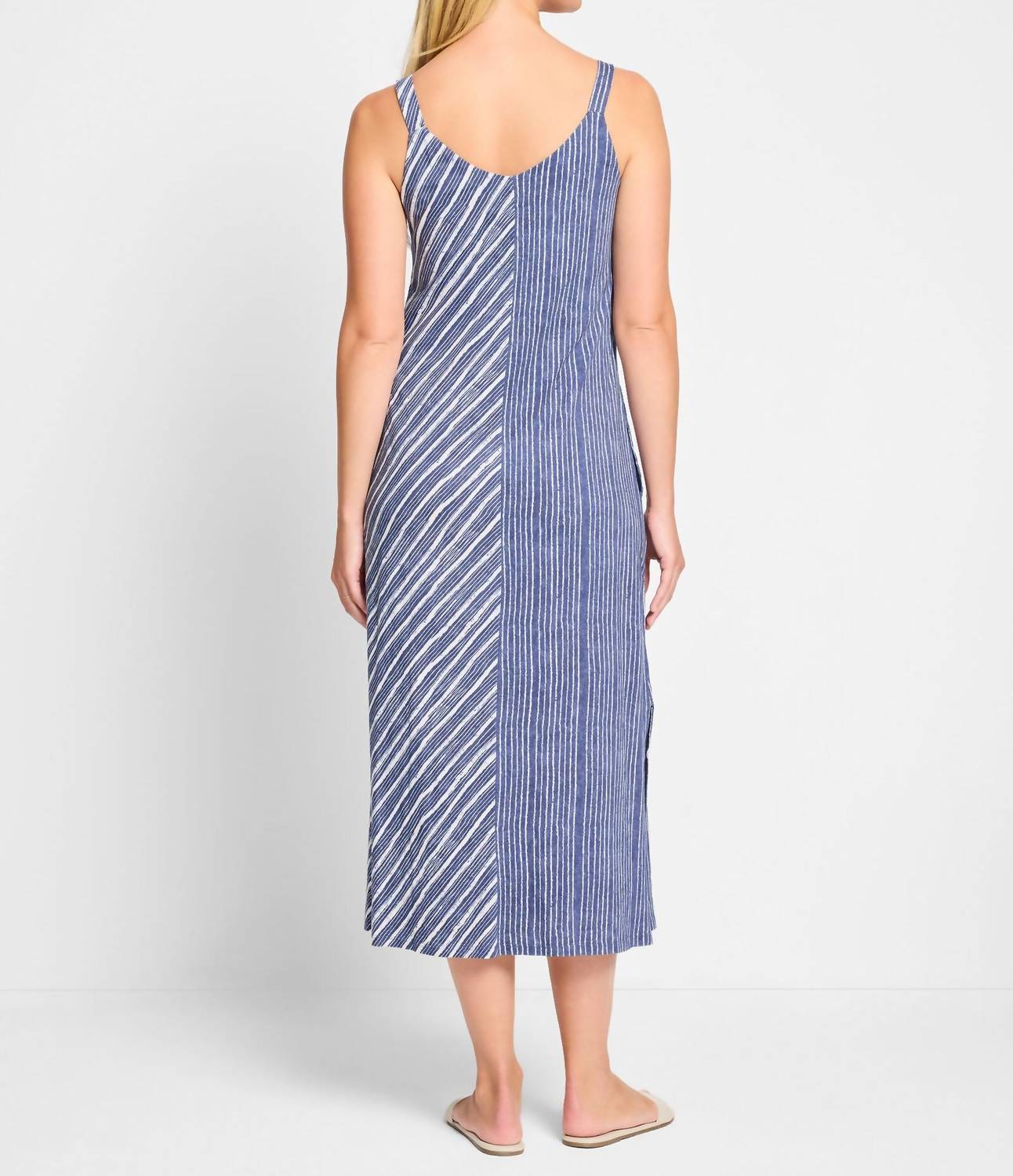 Nic + Zoe - Mixed Stripe V-neck Tank Dress