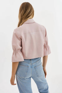 Lamarque - Ruffle Sleeve Leather Jacket