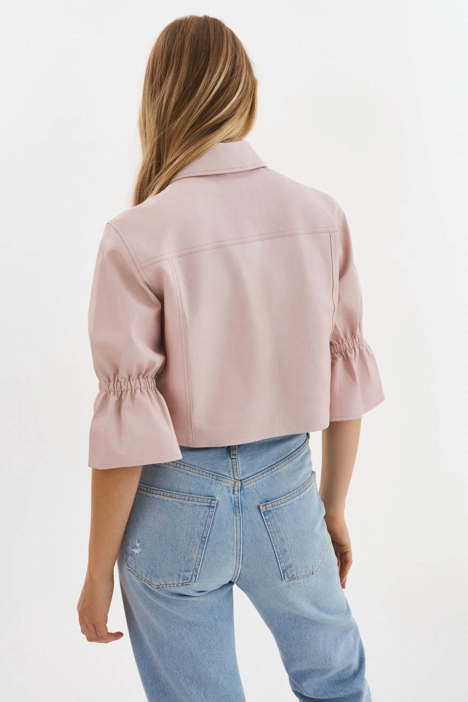 Lamarque - Ruffle Sleeve Leather Jacket