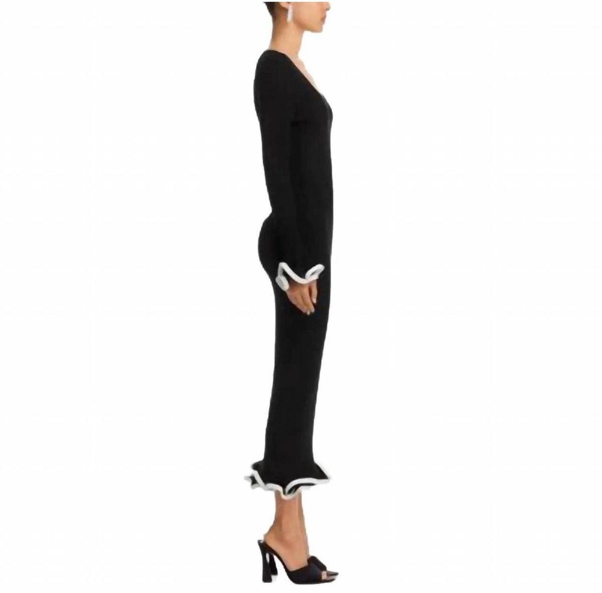 Jonathan Simkhai - Solani Ribbed Knit Ruffle Midi Dress