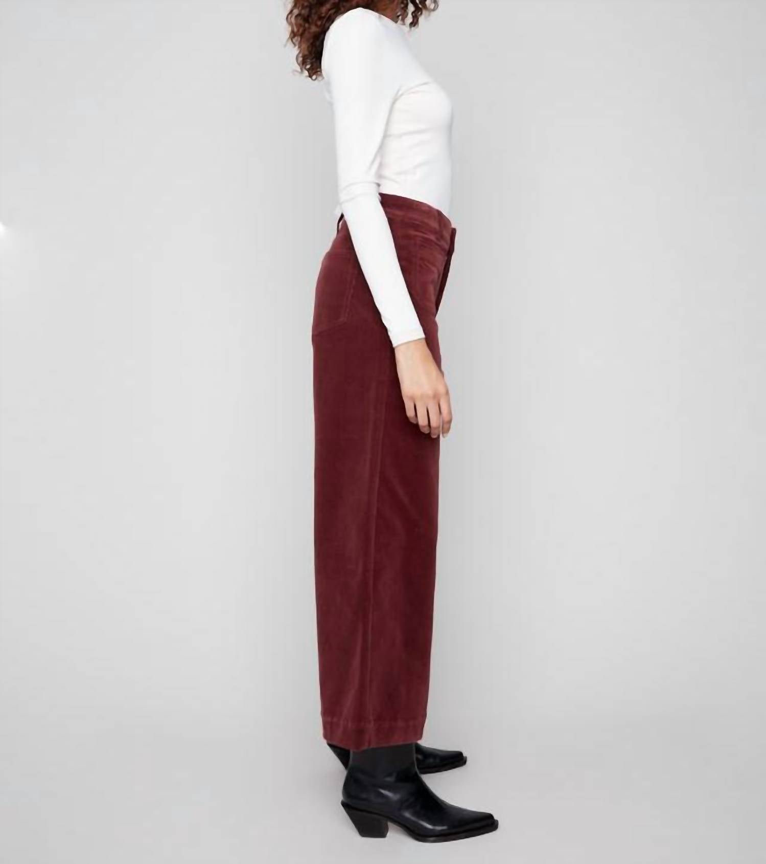 Charlie B - Patch Pocket Flare Corduroy Pants