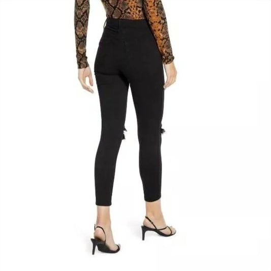 Topshop - High Rise Jamie Stretch Denim Ripped Skinny Jeans - Petites