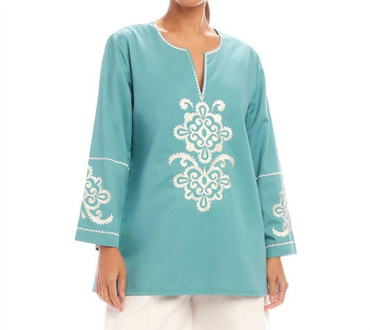 Karen Kane - Three-quarter Sleeve Embroidered Tunic
