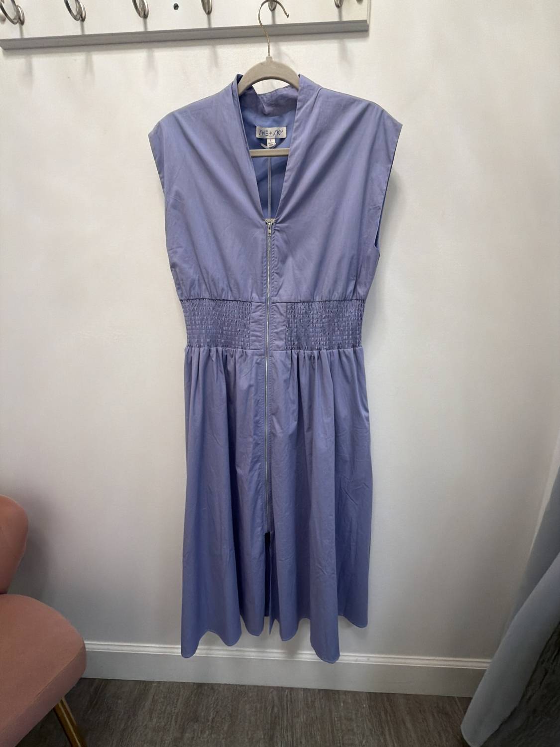 She + Sky - Women's Zip Front Midi Dress