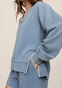 Z Supply - Cam Knit Denim Whipstitch Top