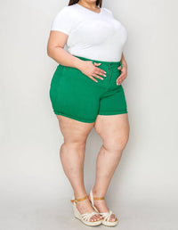 Judy Blue - Tummy Control Garment Dyed Denim Shorts - Plus
