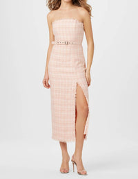 Toccin - Vivian Strapless Tweed Midi Dress