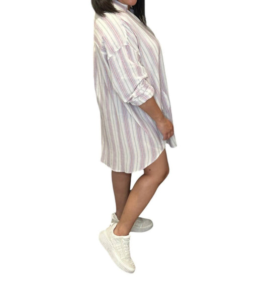 Easel - Split Neck Cotton Tunic Dress