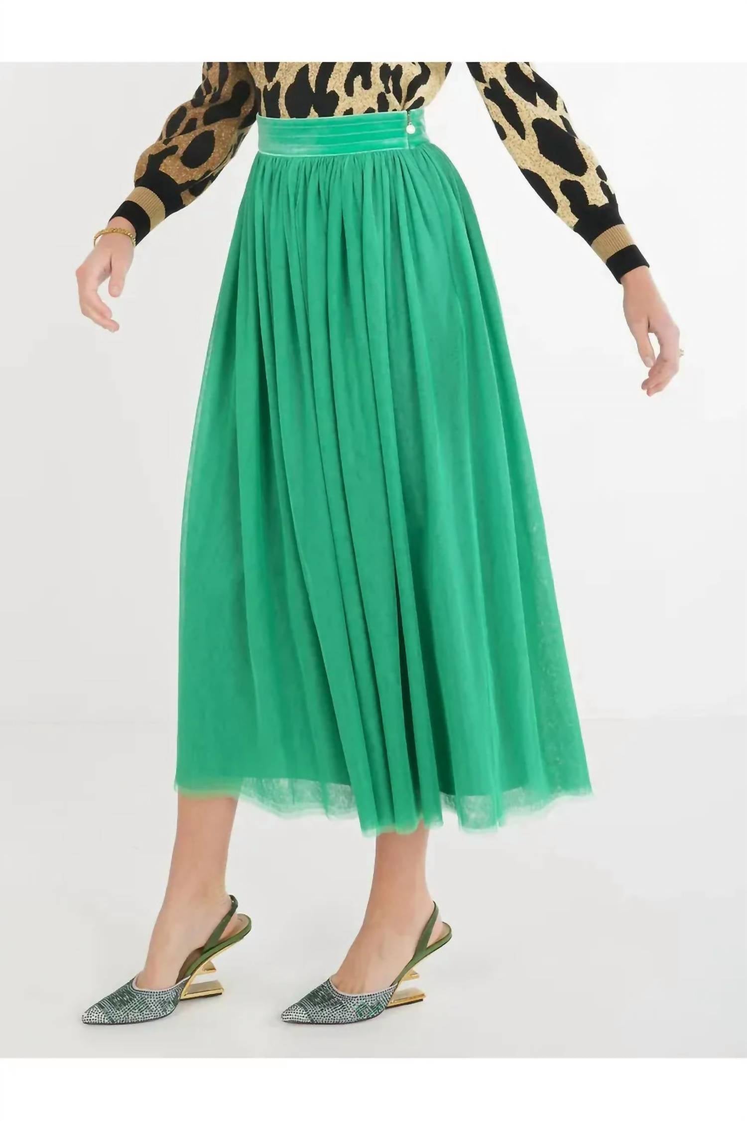 Emily McCarthy Jolly Misty Maxi Skirt in green - women's skirt - alternate view