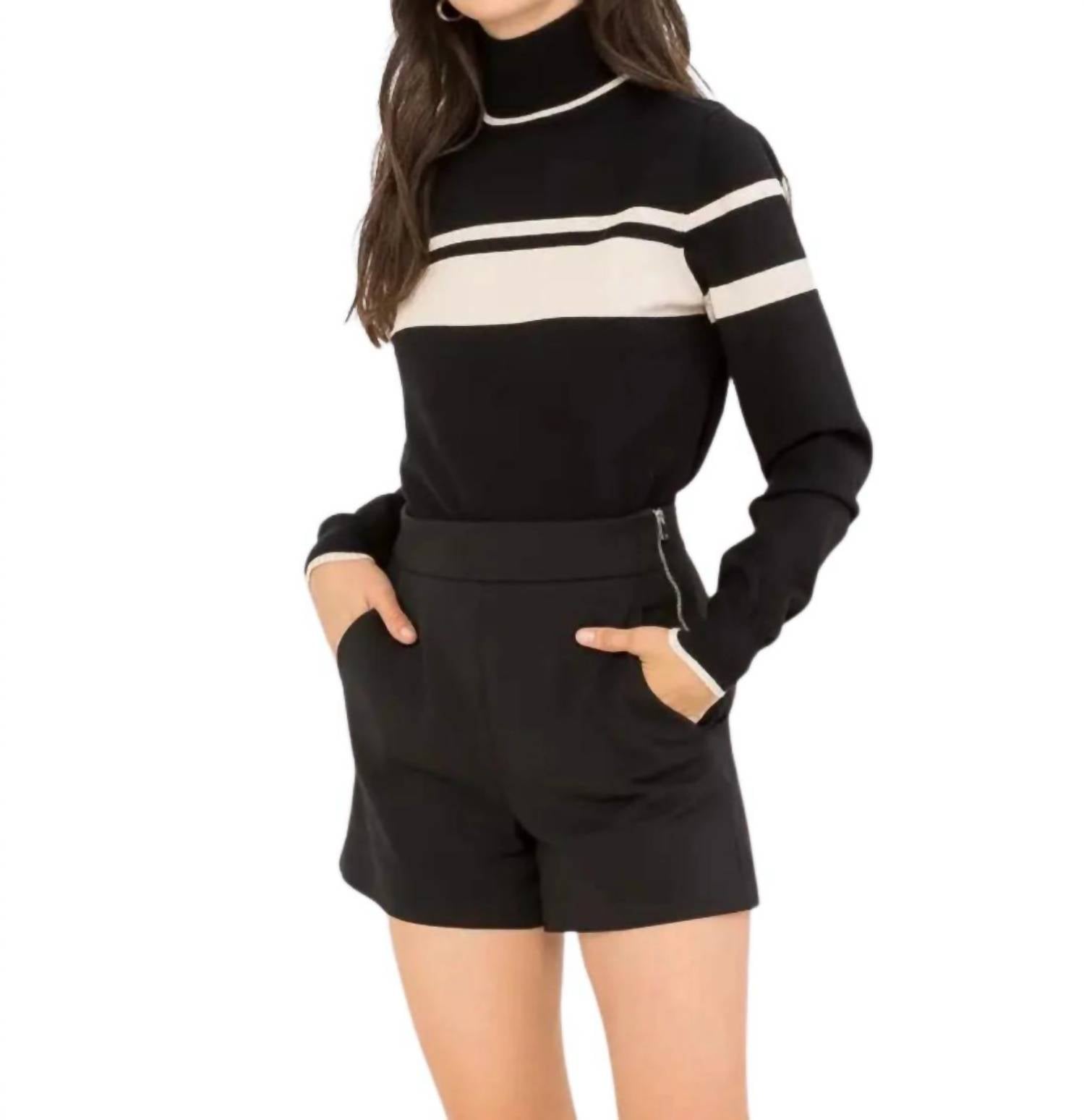 Thml - Chelsea Striped Mock Neck Sweater