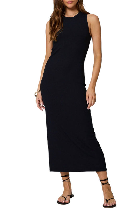 Stillwater - Wide Rib High Neck Maxi Dress