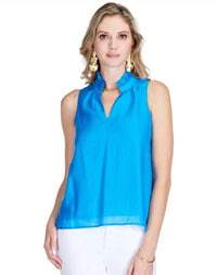 Jade - Ruffles Neck Shell Top