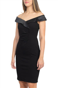 S.L. Fashions - Off Shoulder Ruched Bodice Detail Dress