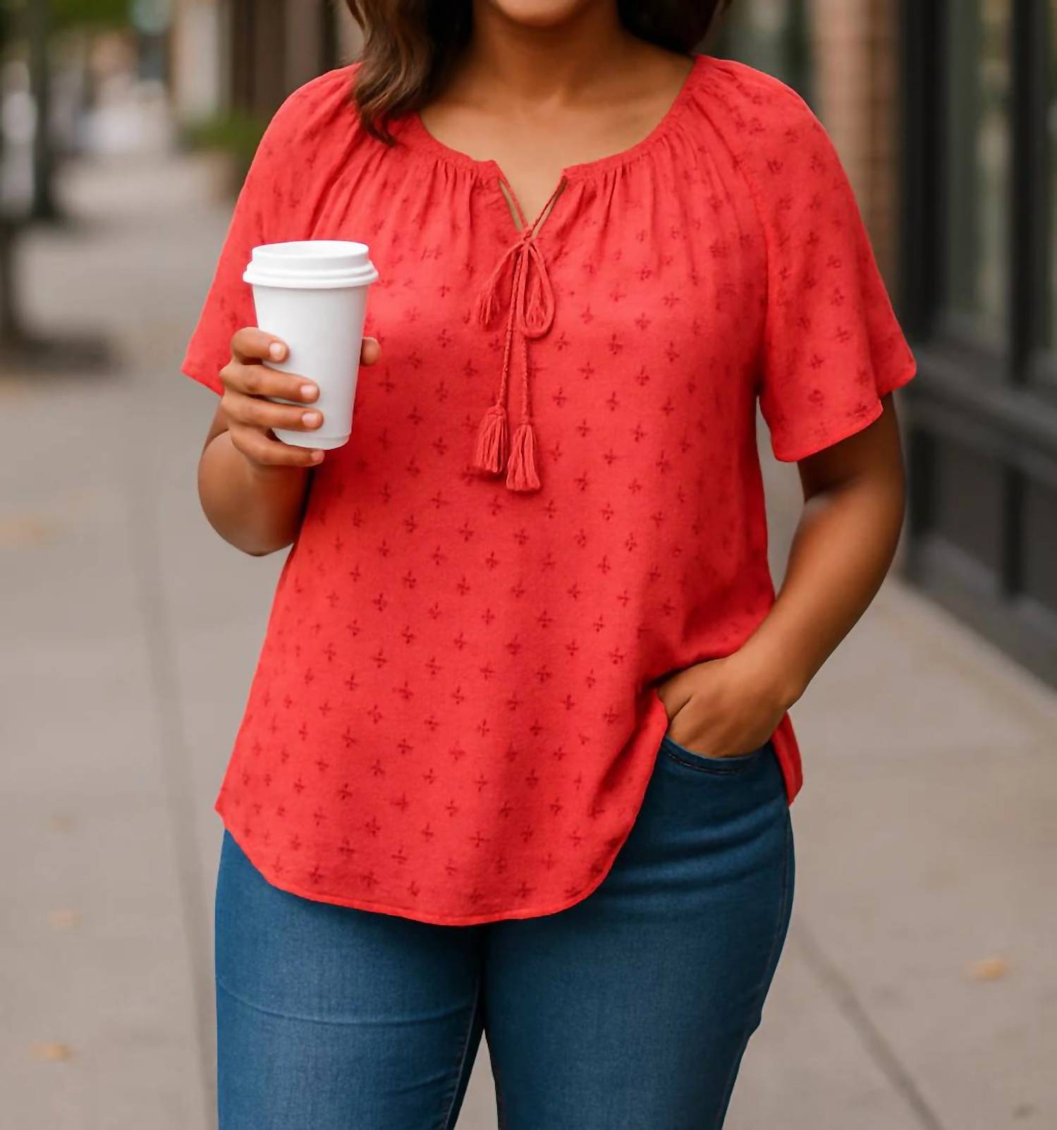 Allison Daley - Tassel Tie Blouse
