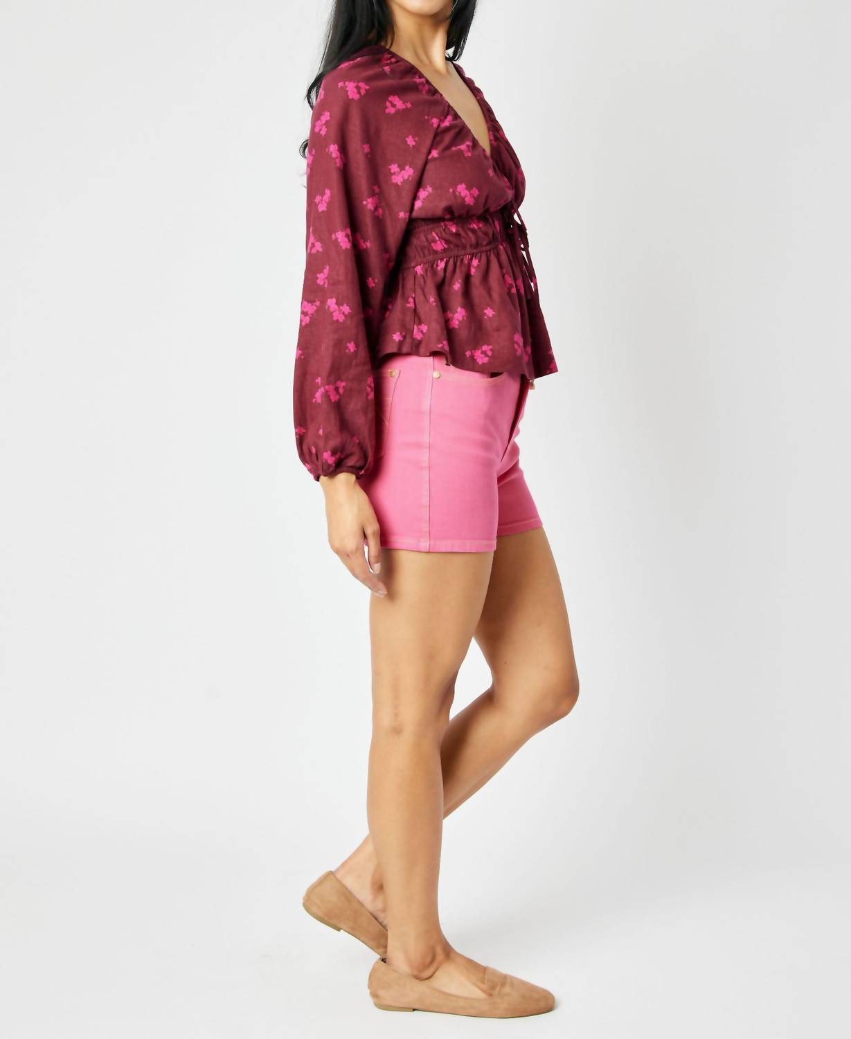 Judy Blue - High Waist Pocket Embroidery Shorts