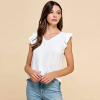 Les Amis - Scarlet Statement Ruffle Top